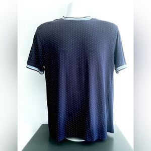 Denim & Flower Textured Tipping Crew Neck - Size M